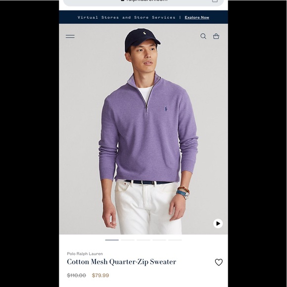 Polo Ralph Lauren Other - Polo Ralph Lauren Cotton Mesh Quarter-Zip Sweater